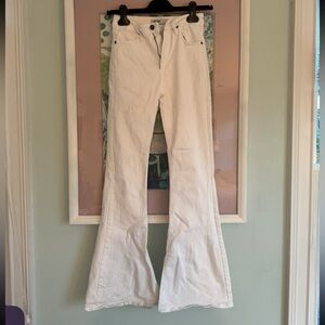 Just Black White High waisted flare jeans